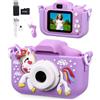 Azyvum Macchina Fotografica Bambini,2.0 Pollici Schermo Mini Ricaricabile Fotocamera Digitale,1080P HD Videocamera Regalo Giocattolo di Natale & Compleanno per Ragazze Ragazzi 3-10 Anni,con Scheda 64GB