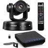 Chameye Set di 4K PTZ telecamera per conferenze con Microfono per conferenza Bluetooth, Zoom 10x, tracciamento automatico AI, USB 3.0, HDMI, telecamera per videoconferenze PTZ per Teams, Zoom (CB101)