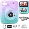 GREENKINDER Macchina Fotografica Bambini Istantanea,3,0 Pollici 14MP Fotocamera Istantanea Bambini Scheda Memoria,1080P Fotocamera Digital per Bambini,Giocattolo Regalo Natale per Bambino da 3-12 Anni