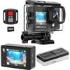 TIMNUT Action Cam 4K 60FPS Dual Screen, Fotocamera Subacquea 40M WiFi 48MP Touchscreen, EIS Telecamera Sportiva Stabilizzata con Zoom 8X, 2 Batterie 1350mAh per Moto Ciclismo Sci