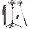 fittdai Treppiede Smartphone e Bastone Selfie 170cm Telecomando Wireless | Cavalletto per Smartphone Portatile Compatibile con iPhone/Android