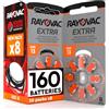 Rayovac 160 Batterie per apparecchi acustici Rayovac Extra 13. - 20 lampadine da 8 batterie
