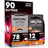 Udivita 90 batterie per apparecchi acustici Rayovac Extra Advanced 13 90 batterie: 78 Rayovac + 12 Udivita