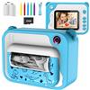 uleway Macchina Fotografica Bambini Istantanea,ULEWAY Digitale Fotocamera 1080P HD Videocamera Giochi con 32GB Scheda SD, 5 Penne Colorate, Regalo di Compleanno per Ragazzi e ragazze 3-12 Anni (Blu)