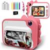 Uleway Macchina Fotografica Istantanea per Bambini,Fotocamera Digitale 1080P HD Videocamera Obiettivo con 32GB Scheda SD, 5 Penne colorate,Regalo Giochi Bambini 3-12 anni di Compleanno(Rosa)