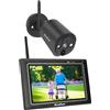 SecuFirst Kit Telecamere Videosorveglianza Esterno,Con Monitor | Touch Screen da 7",Lavora senza Wifi,2K Telecamere senza fili da Esterno.64 GB di Memoria,Nessun costo di Abbonamento