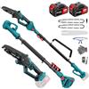 Anbull 2 in 1 8 Pollici Motosega a Batteria con Asta Telescopica | Motosega Telescopica 1200w Senza Spazzole con 2x4000mAh Batterie, Portata Massima 4,8 m, Ideale per Potatura e Taglio Ram