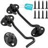 vsshe Gancio Finestra, 2 Pezzi Gancio Chiusura Porta, 4 Inch Gancios Chiusura Porta Gancios Finestra Chiavistello per Porta, con 8 Viti di Montaggio, per Finestra, Portas Scorrevole, Armadio- Nero
