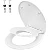 WOLTU Copriwater con Sedile WC per Bambini, Copri WC a Forma di O, Cerniere Regolabili, Sgancio Rapido, Fissaggio Superiore, in PP, Bianco