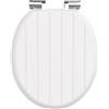 Pipishell tavoletta wc in legno a forma di O con meccanismo di chiusura morbida e cerniere in metallo lisce, copriwater a chiusura rallentata in MDF di alta qualità (Bianco)