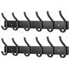 MEIJO Appendiabiti da Parete, Ganci Attaccapanni in Acciaio Inox da Muro Moderno Appendiabiti per Cameretta, Ingresso, Cucina, Bagno (6-Ganci 2pcs, Nero Opaco)