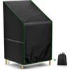 Zocipro Copertura Protettive Sedia da Giardino Esterno 70 x 90 x 80/120 cm | Telo Copri Sedie Impermeabile in Tessuto Oxford 210D, Anti UV e Resistente, Protezione per Sedie Impilabili da Terrazza