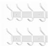 MEIJO Appendiabiti da Parete, Ganci Attaccapanni in Acciaio Inox da Muro Moderno Appendiabiti per Cameretta, Ingresso, Cucina, Bagno (4-Ganci 2pcs, Bianco)