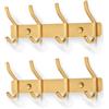 MEIJO Appendiabiti da Parete, Ganci Attaccapanni in Acciaio Inox da Muro Moderno Appendiabiti per Cameretta, Ingresso, Cucina, Bagno (4-Ganci 2pcs, Oro)