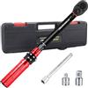 ATsafepro Chiave Dinamometrica Bici 3/8", 5-60 Nm Chiave Dinamometrica, Adattatori 1/4''&1/2'',15cm Barra di Prolunga,Alta Precisione ±3% Adatto per la riparazione di Auto, Moto e Camion