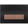 Mendorio Placca di Comando WC, Compatibile con Geberit Sigma, UP300 e UP320, Piastra Doppio Scarico, Dimensioni 246×164 mm (Nera Opaco & Bronzo Opaco Pulsante)