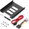 deleyCON Telaio di Montaggio per Dischi Rigidi da 2,5" Adattatore da SSD a 3,5" Telaio Rimovibile Telaio di Montaggio Staffe Guide Incluse Viti Cavo SATA Alimentatore e Cacciavite