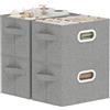 ENUMAIL Scatole Portaoggetti Pieghevole Aperta,26x20x17cm,Grigio,4 Pezzi | Scatole di Stoccaggio Pieghevoli senza Coperchio,Scatola con Maniglia in Metallo,Contenitori per Armadio in Tessuto