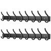 MEIJO Appendiabiti da Parete, Ganci Attaccapanni in Acciaio Inox da Muro Moderno Appendiabiti per Cameretta, Ingresso, Cucina, Bagno (8-Ganci 2pcs, Nero Opaco)