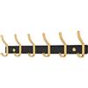 MEIJO Appendiabiti da Parete, Ganci Attaccapanni in Acciaio Inox da Muro Moderno Appendiabiti per Cameretta, Ingresso, Cucina, Bagno (6-Ganci, Nero & Oro)