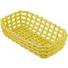 Baroni Home Cestino portaoggetti intrecciato multiuso in ceramica, Portafrutta, Centrotavola, Svuotatasche, Rettangolare Giallo 25x15x7