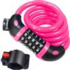 REHKITTZ Lucchetto per Bici a 5 Cifre, Cavo da 12 mm, Lunghezza 120 cm | Lucchetto per Bici ad Alta Sicurezza, Codice a 5 Cifre, Cavo Rivestito in PVC, Antiruggine e Anti-usura, per Bici e Cancelli