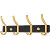MEIJO Appendiabiti da Parete, Ganci Attaccapanni in Acciaio Inox da Muro Moderno Appendiabiti per Cameretta, Ingresso, Cucina, Bagno (4-Ganci, Nero & Oro)