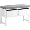 SoBuy Panca scarpiera con 2 cassetti 72x30x46cm per ingresso | Cassapanca contenitore con cuscino e 2 grandi cassetti, MDF, carico 150kg, design classico bianco FSR88-W
