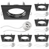 ledscom.de 6x cornice da incasso a soffitto RIR cornice da incasso nero opaco angolare (LED/alogeni/GU10/MR16/PAR16/50mm) incl. presa GU10