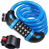 REHKITTZ Lucchetto per Bici a 5 Cifre, Cavo da 12 mm, Lunghezza 120 cm | Lucchetto per Bici ad Alta Sicurezza, Codice a 5 Cifre, Cavo Rivestito in PVC, Antiruggine e Anti-usura, per Bici e Cancelli