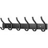 MEIJO Appendiabiti da Parete, Ganci Attaccapanni da Muro in Acciaio Inox Moderno Appendiabiti per Cameretta, Ingresso, Cucina, Bagno (6-Ganci, Nero Opaco)