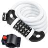 REHKITTZ Lucchetto per Bici a 5 Cifre, Cavo da 12 mm, Lunghezza 120 cm | Lucchetto per Bici ad Alta Sicurezza, Codice a 5 Cifre, Cavo Rivestito in PVC, Antiruggine e Anti-usura, per Bici e Cancelli