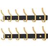 MEIJO Appendiabiti da Parete, Ganci Attaccapanni in Acciaio Inox da Muro Moderno Appendiabiti per Cameretta, Ingresso, Cucina, Bagno (6-Ganci 2pcs, Nero & Oro)