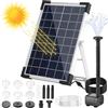 Clevich Pompa Solare da 5 W, 170 l/h, Pompa Acqua Solare da Esterno, Tubo da 1 M | Fontana Solare da Giardino, Lunghezza del cavo 3,25M, 9 Ugelli, per Laghetto, Bagno Degli Uccelli, Vasca per Pesci, Giardino