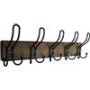 Kldgris Appendiabiti da Parete, Attaccapanni da Muro Legno 5 Ganci per Cameretta, Ingresso, Cucina, Bagno (Marrone)