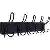 Kldgris Appendiabiti da Parete, Attaccapanni da Muro Legno 5 Ganci per Cameretta, Ingresso, Cucina, Bagno (Nero)