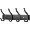 MEIJO Appendiabiti da Parete, Ganci Attaccapanni in Acciaio Inox da Muro Moderno Appendiabiti per Cameretta, Ingresso, Cucina, Bagno (4-Ganci, Nero Opaco)