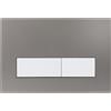 Mendorio Placca di Comando WC, Compatibile con Geberit Sigma, UP300 e UP320, Piastra Doppio Scarico, Dimensioni 246×164 mm (Grigio scuro Opaco & Bianco Opaco Pulsante)