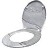 ACXIN Sedile WC con chiusura ammortizzata, coperchio del WC con chiusura ammortizzata in Duroplast e acciaio inossidabile, antibatterico, facile da pulire, rimovibile (marmo)
