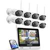 ZOSI 2K Kit Telecamera di Sorveglianza WiFi6 Monitor All-in-One 8CH 2TB con Schermo 12", Telecamere 2K HD, Registrazione 24/7 senza Abbonamento, Allarme IA Persona, Accesso remoto Visione Notturna