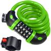 REHKITTZ Lucchetto per Bici a 5 Cifre, Cavo da 12 mm, Lunghezza 120 cm | Lucchetto per Bici ad Alta Sicurezza, Codice a 5 Cifre, Cavo Rivestito in PVC, Antiruggine e Anti-usura, per Bici e Cancelli
