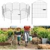 Peviasot Recinzione decorativa da giardino, set di 1 cancello + 4 recinzioni in metallo con elementi di recinzione e recinto libero, recinzione da giardino, con serratura, recinzione per animali