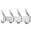 MEIJO Appendiabiti da Parete, Ganci Attaccapanni in Acciaio Inox da Muro Moderno Appendiabiti per Cameretta, Ingresso, Cucina, Bagno (4-Ganci, Argento)