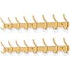 MEIJO Appendiabiti da Parete, Ganci Attaccapanni in Acciaio Inox da Muro Moderno Appendiabiti per Cameretta, Ingresso, Cucina, Bagno (8-Ganci 2pcs, Oro)