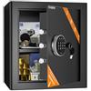 WASJOYE 42L Cassaforte da Armadio, Grande Cassaforte a Muro -40 * 37 * 31cm | con Tastiera, Safe Box Elettronica Digitale, Cassaforte a Chiave per la Casa Hotel Ufficio Soldi Pistola Passaporto