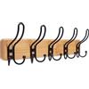 Kldgris Appendiabiti da Parete, Attaccapanni da Muro Legno 5 Ganci per Cameretta, Ingresso, Cucina, Bagno (Colore Bambù)