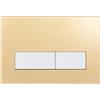 Mendorio Placca di Comando WC, Compatibile con Geberit Sigma, UP300 e UP320, Piastra Doppio Scarico, Dimensioni 246×164 mm (Oro Opaco & Bianco Opaco Pulsante)