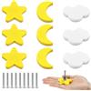 Aolso Pomelli per Mobili Bambini,9 Pezzi Pomelli per Armadi di Gomma Morbida,Maniglie con Viti per Armadio, Cassettiera, Comodino-Giallo