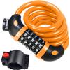 REHKITTZ Lucchetto per Bici a 5 Cifre, Cavo da 12 mm, Lunghezza 120 cm | Lucchetto per Bici ad Alta Sicurezza, Codice a 5 Cifre, Cavo Rivestito in PVC, Antiruggine e Anti-usura, per Bici e Cancelli