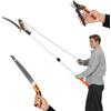 Outsunny Seghetto Manuale da Giardino 2-in-1 con Asta Telescopica 135-199cm | in Alluminio, Sega da Potatura e Cesoie, Blocco di Sicurezza, per Palme Arbusti Rami Alti, Svettatoio Telescopico Manuale